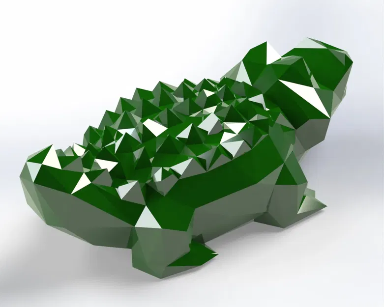 Mô Hình Cá Sấu Low-Poly Phong Cách LACOSTE - Image 2