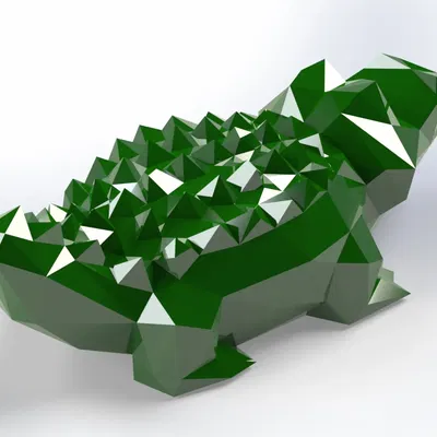 Mô Hình Cá Sấu Low-Poly Phong Cách LACOSTE