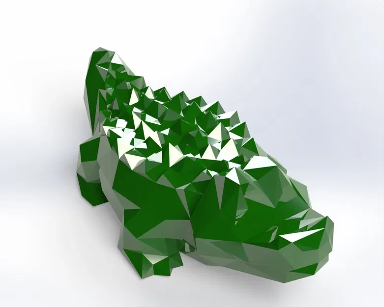 Mô Hình Cá Sấu Low-Poly Phong Cách LACOSTE - Image 3