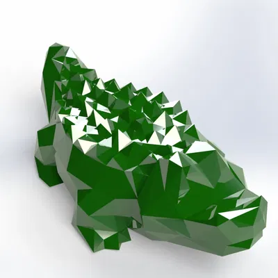 Mô Hình Cá Sấu Low-Poly Phong Cách LACOSTE