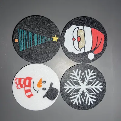 Bộ Khay Lót Ly Giáng Sinh Đa Sắc AMS