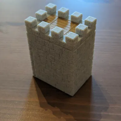 Inspiration Coin with Textured Castle Tower Storage and Rolling Slit