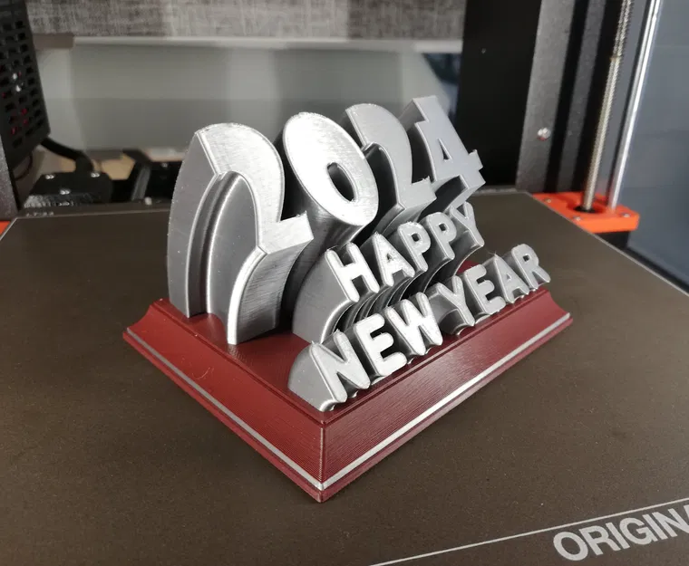 Lời chúc mừng năm mới 2024 Prusa - 2 màu - Image 1