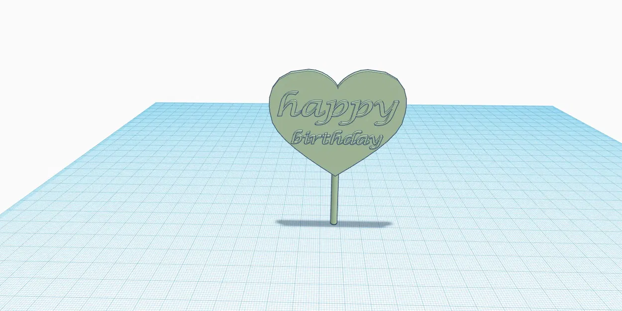 Trang Trí Bánh Kem - Trái Tim & Chữ Happy Birthday - Image 2