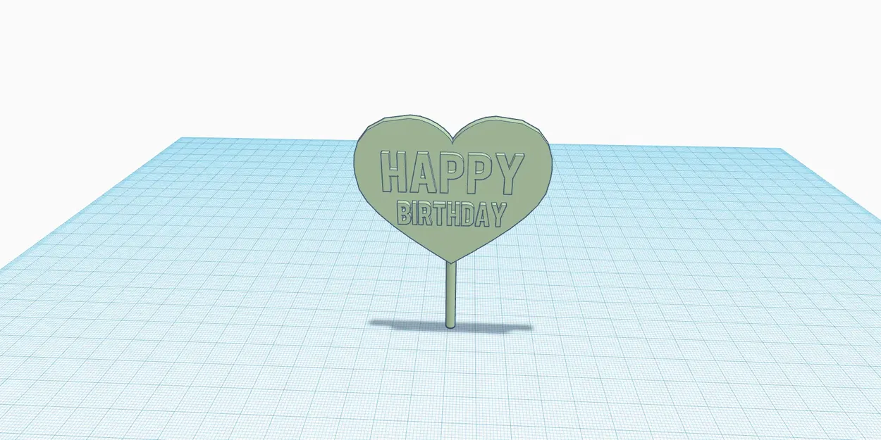 Trang Trí Bánh Kem - Trái Tim & Chữ Happy Birthday - Image 3