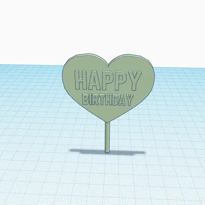 Trang Trí Bánh Kem - Trái Tim & Chữ Happy Birthday