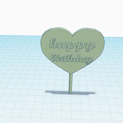 Trang Trí Bánh Kem - Trái Tim & Chữ Happy Birthday