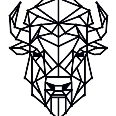 Nghệ thuật treo tường Bò Tót Hình Học