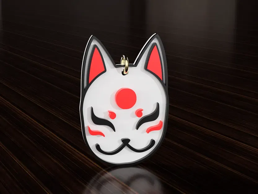 Kitsune Japanese Mask earrings - Image 2