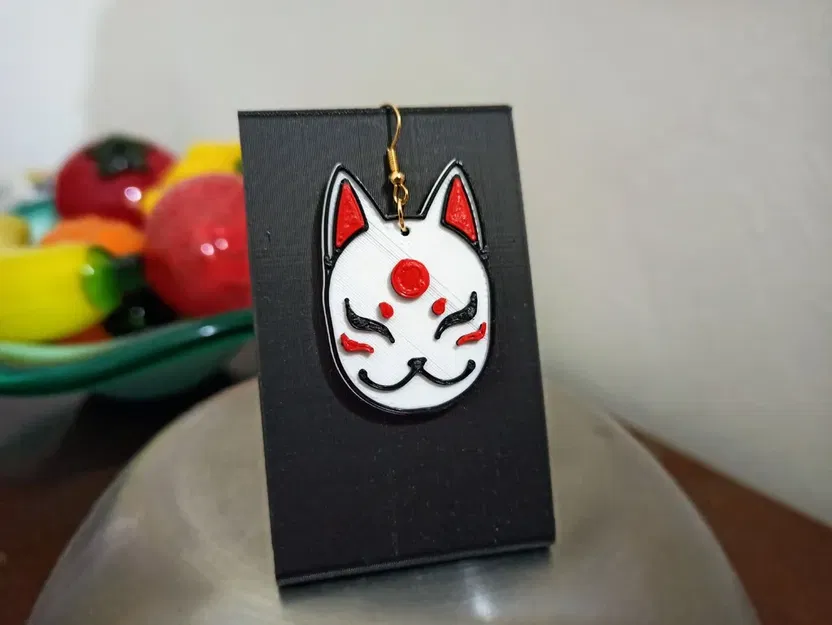 Kitsune Japanese Mask earrings - Image 4