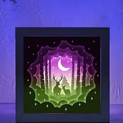 Hộp đèn Linh Hồn Nai Giữa Rừng Xanh