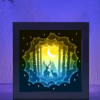 Hộp đèn Linh Hồn Nai Giữa Rừng Xanh