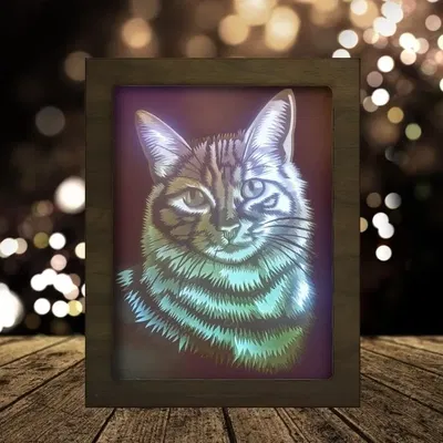 Hộp đèn Chân dung Mèo (Đầu Mèo)