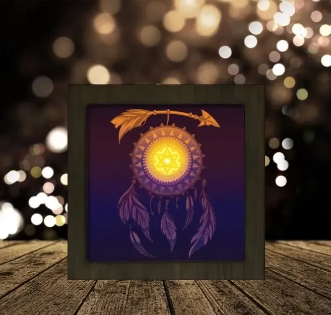 Hộp Đèn Vuông Bắt Muỗi Lông Vũ "Dreamcatcher" - Image 1