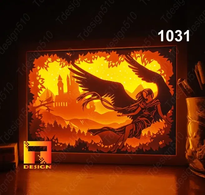 Hộp Đèn Cánh Thiên Thần Trong Xứ Sở Thần Tiên - Image 1