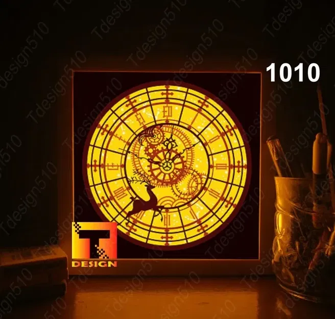 Hộp đèn đồng hồ con nai - Image 1