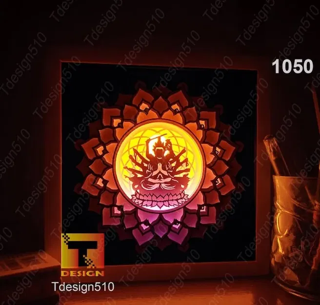 Hộp đèn Phật Thích Ca đang thiền định - Image 1