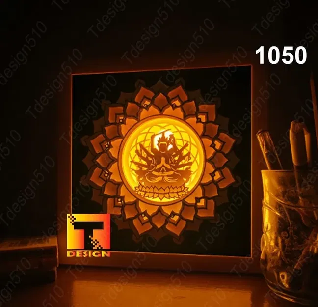 Hộp đèn Phật Thích Ca đang thiền định - Image 3