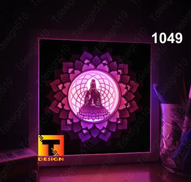 Hộp đèn Phật thiền định phiên bản 2 - Image 1