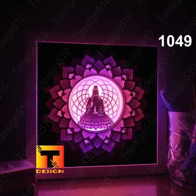 Hộp đèn Phật thiền định phiên bản 2