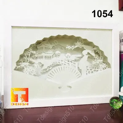 Hand fan Geisha Scene in Japan light box