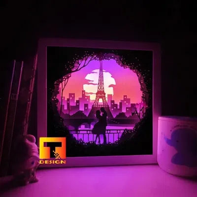 Love on the Seine in Paris light box