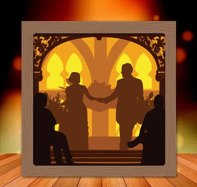 Hộp đèn trang trí "Mr and Mrs" cho đám cưới - Image 1