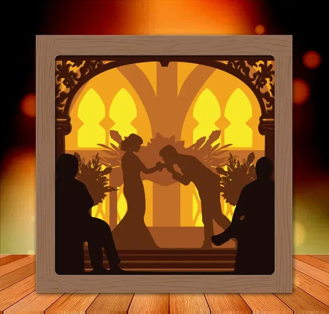 Hộp đèn mừng cưới "Mr and Mrs" 4 - Image 1