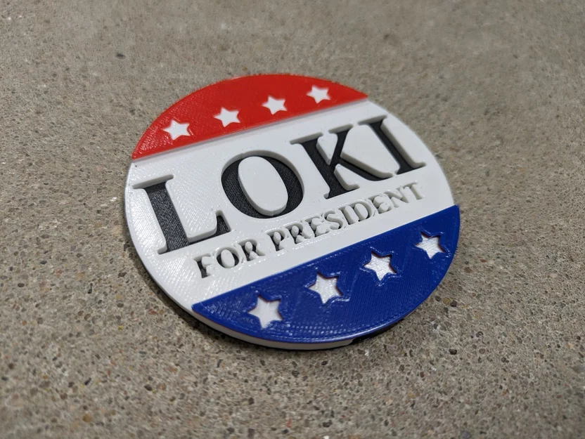 Huy hiệu "Loki làm Tổng thống" có đế nam châm - Image 1