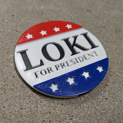 Huy hiệu "Loki làm Tổng thống" có đế nam châm