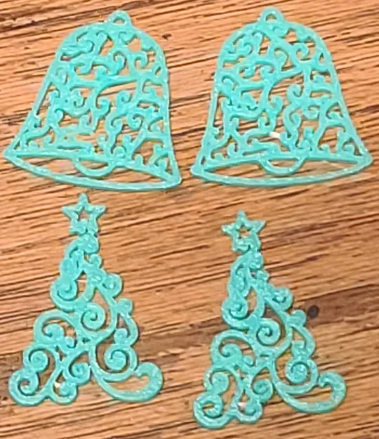 Fancy Christmas Bell, Fancy Christmas Tree Earrings - Image 1