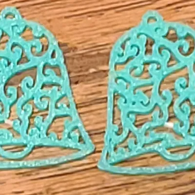 Fancy Christmas Bell, Fancy Christmas Tree Earrings