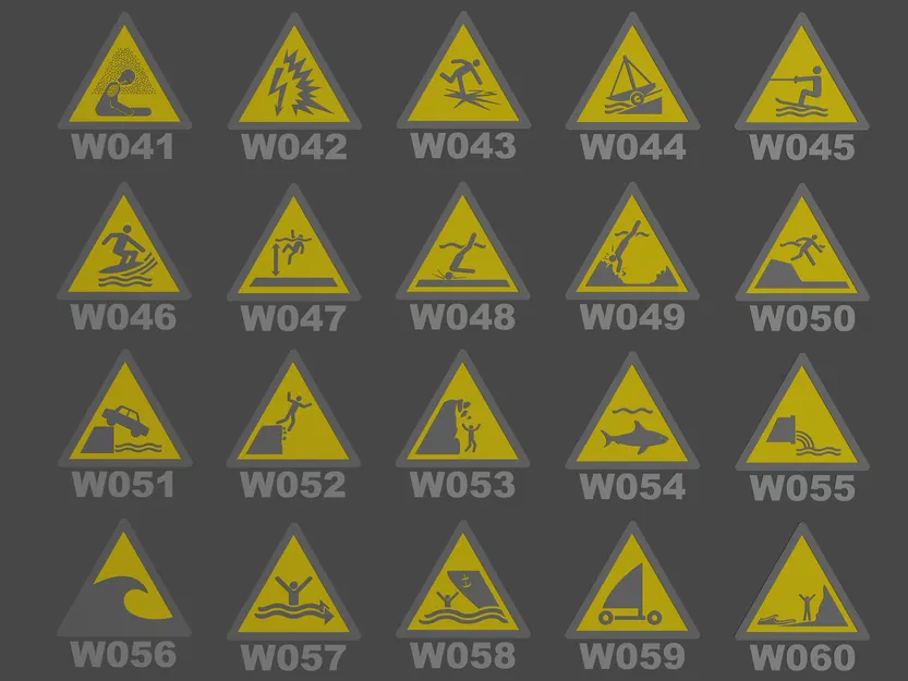 Bộ sưu tập đầy đủ các biển báo cảnh báo ISO 7010 (W001 - W067) - Image 3