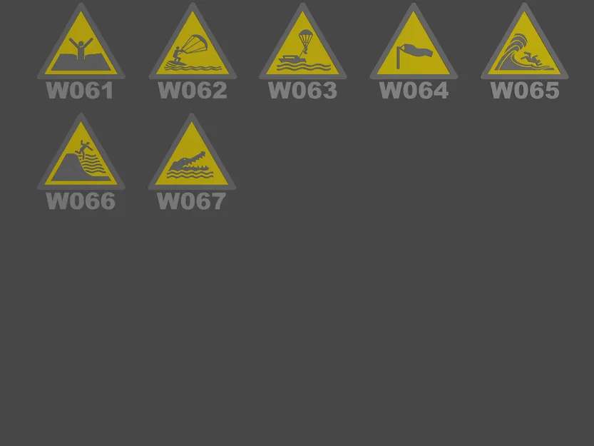 Bộ sưu tập đầy đủ các biển báo cảnh báo ISO 7010 (W001 - W067) - Image 4