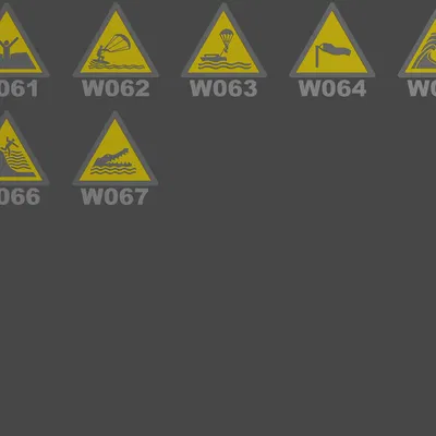 Bộ sưu tập đầy đủ các biển báo cảnh báo ISO 7010 (W001 - W067)