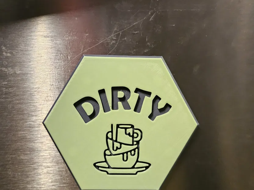 Magnetic Dishwasher Clean/Dirty Sign - Image 1
