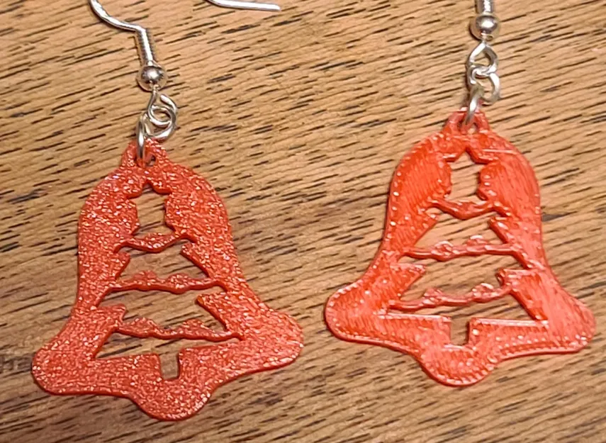 2D Christmas Bell Earrings - Image 5