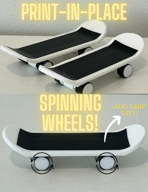 Print in Place Finger Skateboard v1 - Image 1