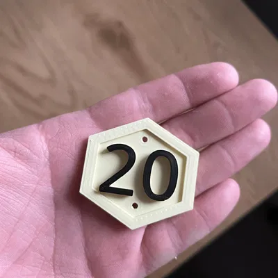 Honeycomb number plate 1-20