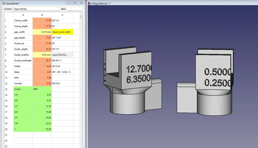 Drill guide (w/FreeCAD spreadsheet) - Image 4
