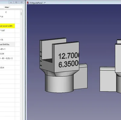 Drill guide (w/FreeCAD spreadsheet)