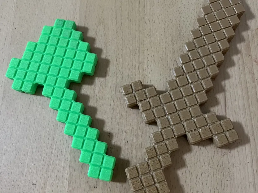 Các món đồ Minecraft (rìu, kiếm, xẻng, cuốc, mai/búa) - Image 1