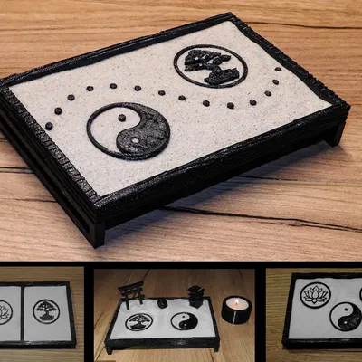 Bàn Zen mini với biểu tượng và phụ kiện trang trí