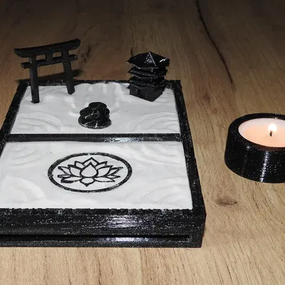 Bàn Zen mini với biểu tượng và phụ kiện trang trí