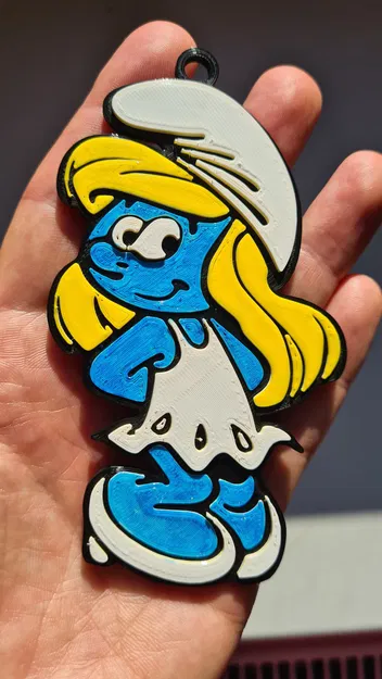 Móc khóa Smurfette nhiều lớp - Image 1