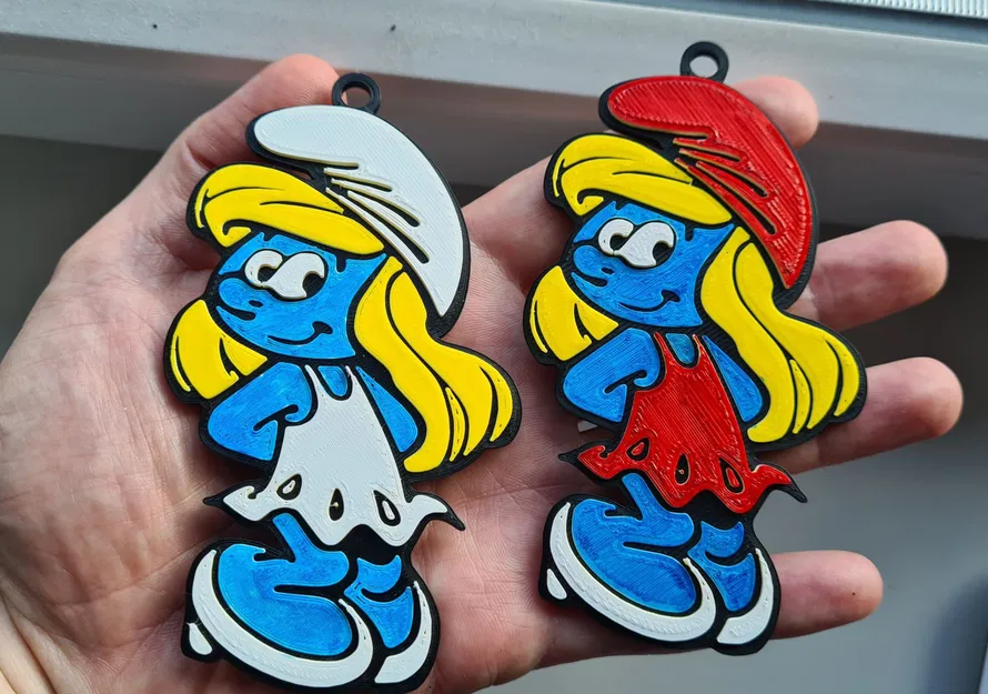 Móc khóa Smurfette nhiều lớp - Image 2