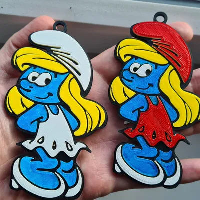 Móc khóa Smurfette nhiều lớp
