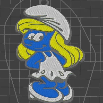 Móc khóa Smurfette nhiều lớp