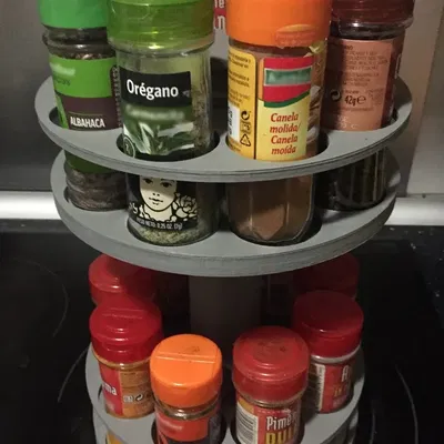 Đế Đựng Gia Vị Xoay 3D