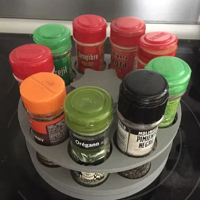 Đế Đựng Gia Vị Xoay 3D